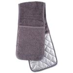 DII Gray Cotton Quilted Double Oven Mitts
