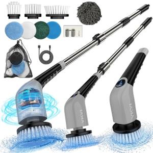 Cordless Electric Spin Scrubber with 8 Brush Heads
