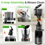 Slow Masticating Cold Press Juicer with Wide Feed