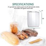 100 Pack Reusable Plastic Bread Bags with Ties