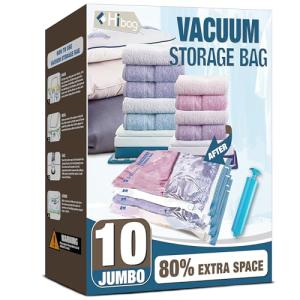 HIBAG Jumbo Vacuum Storage Bags - 10 Pack