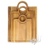 Acacia Wood Cutting Boards Set of 3 with Juice Groove