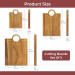 Acacia Wood Cutting Boards Set of 3 with Juice Groove