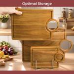 Acacia Wood Cutting Boards Set of 3 with Juice Groove