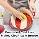Zulay Kitchen 6 Quart Red Enameled Dutch Oven