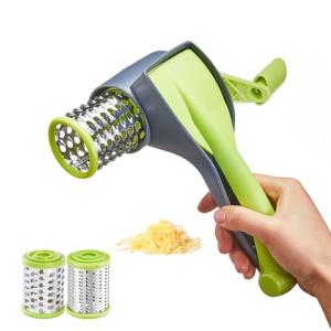 Handheld Rotary Cheese Grater with 2 Drums