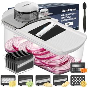 Ourokhome 6-in-1 Vegetable Mandolin Slicer