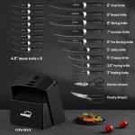 Amorston 21-Piece Kitchen Knife Set with Block