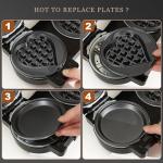 4-in-1 Mini Waffle Maker with Removable Plates