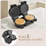 4-in-1 Mini Waffle Maker with Removable Plates