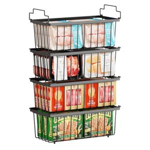 Stackable Freezer Organizer Bins - 4 Pack