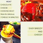 Fondue Pot Set with 4 Forks, Ceramic Warmer