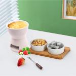 Fondue Pot Set with 4 Forks, Ceramic Warmer