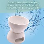 Fondue Pot Set with 4 Forks, Ceramic Warmer