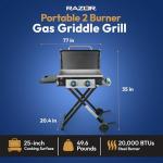 25-Inch Portable Propane Gas Griddle with Cover