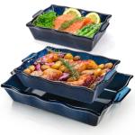 Peohud Ceramic Casserole Dishes with Handles - 3 Pack