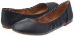 Navy Faux Leather Ballet Flat for Women