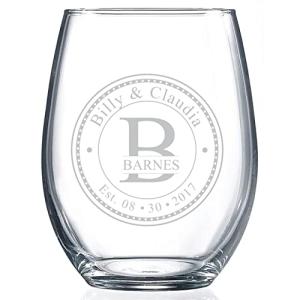 Custom Laser Engraved Stemless Wine Glasses