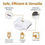 2-Slice White Waffle Maker with Non-Stick Coating