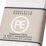 Perry Ellis 12 Pack White Satin Handkerchiefs