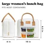Insulated Women's Lunch Bag with Containers, Ivory
