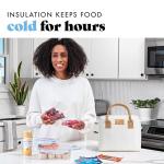 Insulated Women's Lunch Bag with Containers, Ivory