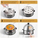Annie & Mia Stainless Steel Electric Egg Cooker