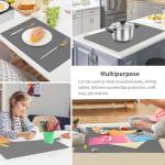 Extra Large Food-Grade Silicone Table Mat - Dark Gray