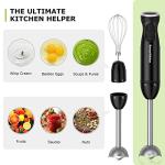 Bonsenkitchen 12-Speed Handheld Immersion Blender