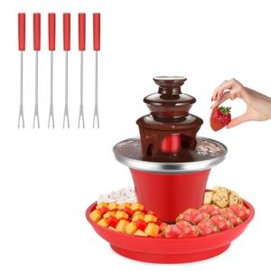 Mini Chocolate Fondue Fountain with Serving Tray