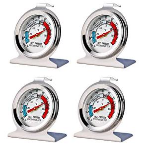 4 Pack Large Dial Refrigerator Freezer Thermometers