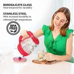 OVENTE 1.5L Glass Electric Kettle - Red