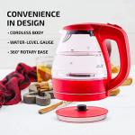 OVENTE 1.5L Glass Electric Kettle - Red