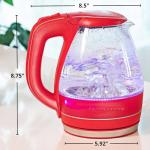 OVENTE 1.5L Glass Electric Kettle - Red