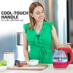 OVENTE 1.5L Glass Electric Kettle - Red