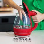 OVENTE 1.5L Glass Electric Kettle - Red