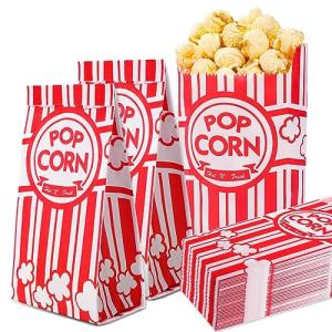 Voisen 100 Pack Paper Popcorn Bags for Movie Nights
