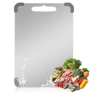 Stainless Steel Double-Sided Cutting Board, 13.4" x 9.1