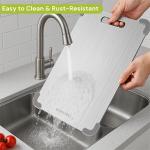 Stainless Steel Double-Sided Cutting Board, 13.4" x 9.1