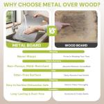 Stainless Steel Double-Sided Cutting Board, 13.4" x 9.1