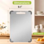 Stainless Steel Double-Sided Cutting Board, 13.4" x 9.1