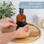 Amber Glass Spray Bottles with Reusable Labels (2 Pack)