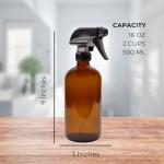Amber Glass Spray Bottles with Reusable Labels (2 Pack)