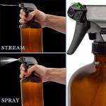 Amber Glass Spray Bottles with Reusable Labels (2 Pack)