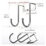 Double Hooks for Doors - Pack of 4