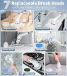 Electric Spin Scrubber with 7 Brush Heads