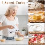 KBOBEY 450W 5-Speed Electric Hand Mixer Set