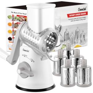 Geedel 5-in-1 Rotary Cheese Grater and Slicer