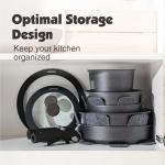 SENSARTE 17-Piece Nonstick Cookware Set with Removable Handles