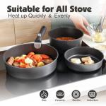 SENSARTE 17-Piece Nonstick Cookware Set with Removable Handles